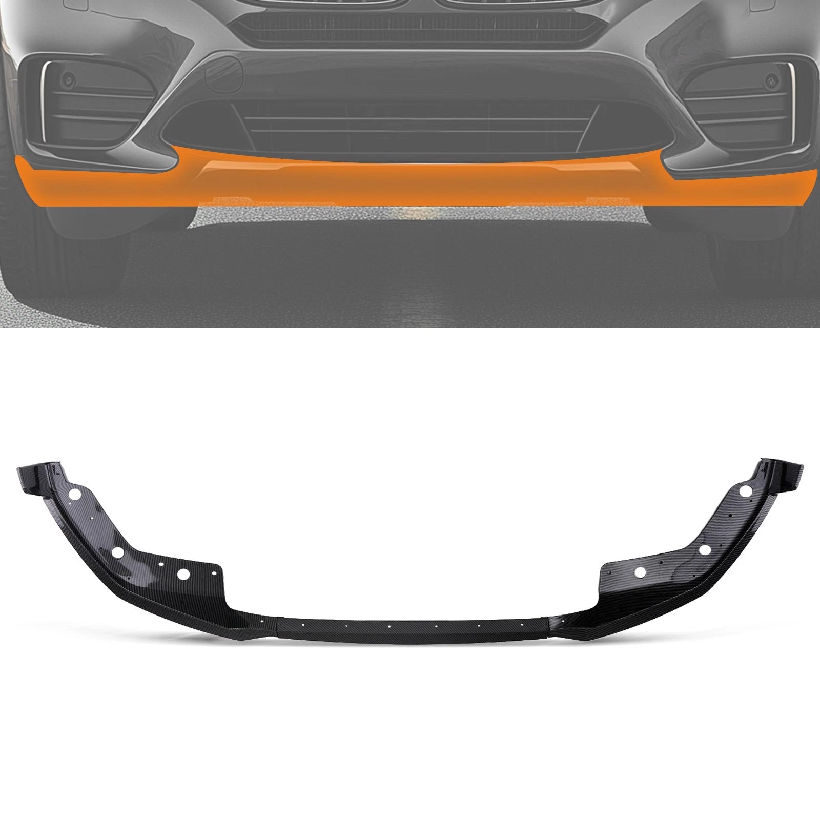 Carbon Look Front Bumper Lip Spoiler for BMW 3 Series G20 (2019–2021)