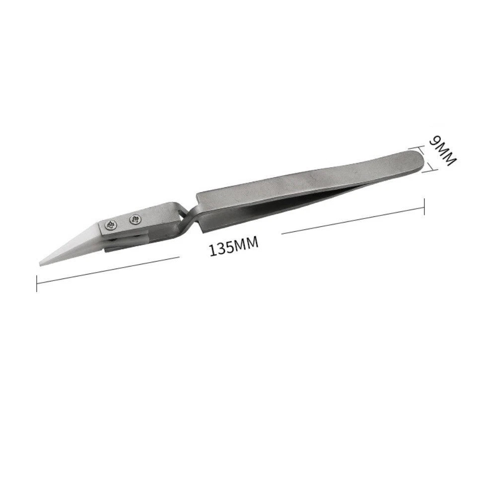 Reverse Non Conductive Stainless Steel Straight Tweezer 135-140mm