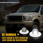 2X White 9 LED License Plate Light for Ford F150 (1990–2014) Chrome