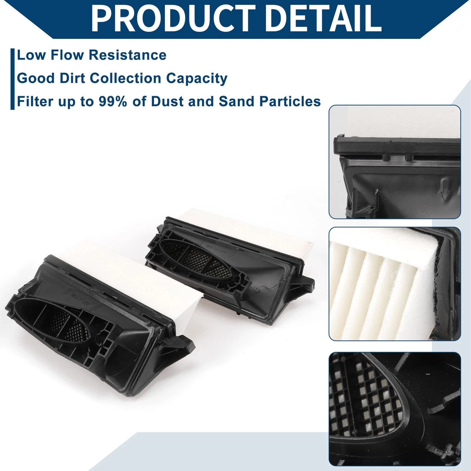 Set of 2 Engine Air Filters No. 6420942304 for Mercedes-Benz ML350 (2010–2014)