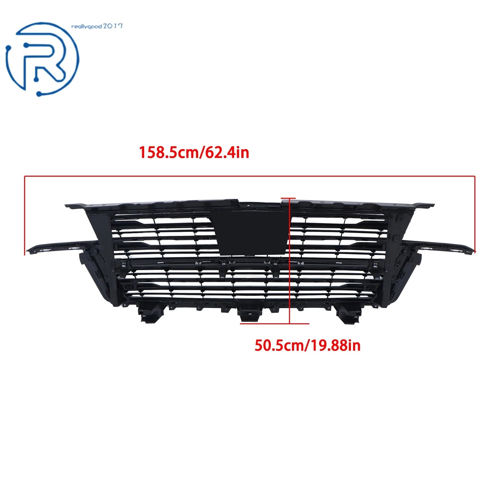 Front Bumper Upper Grille for Cadillac Escalade (2021-2023) Black Plastic