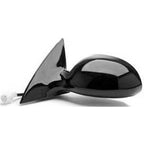 Replacement Black Gloss Driver Side Power Door Mirror w/Heated Glass