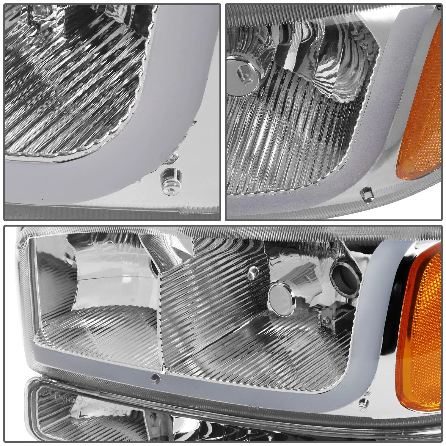 LED DRL Headlight Bumper Signal Lamp Chrome Amber for Sierra 1500 2500 (1999–2007)