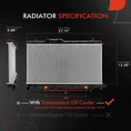 Radiator with Transmission Oil Cooler for Subaru Impreza (2002–2003)