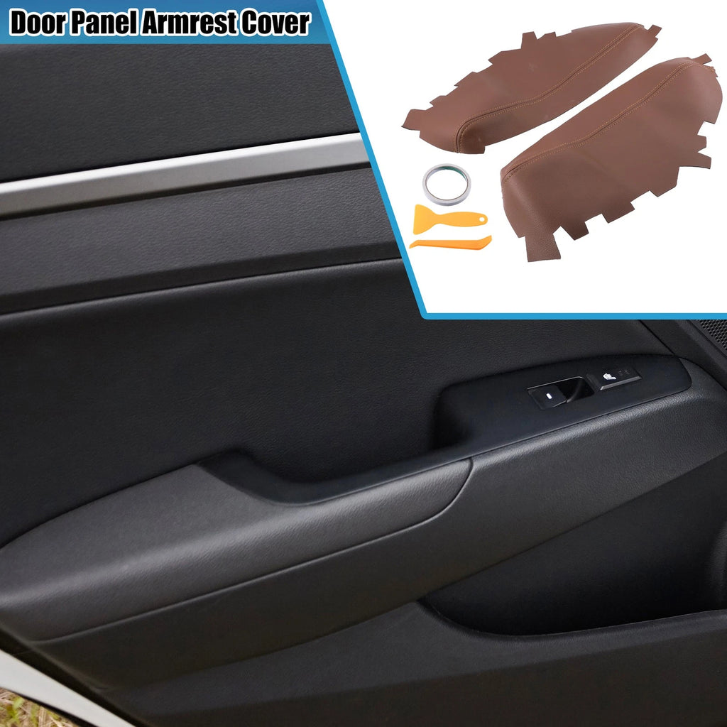Set of 2 Front Door Panel Armrest Covers for Toyota Avalon (2013–2018) Brown