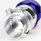 38mm 10PSI Boost Turbo Billet Aluminum V-Band Vee Port Blow Off Valve BOV Blue