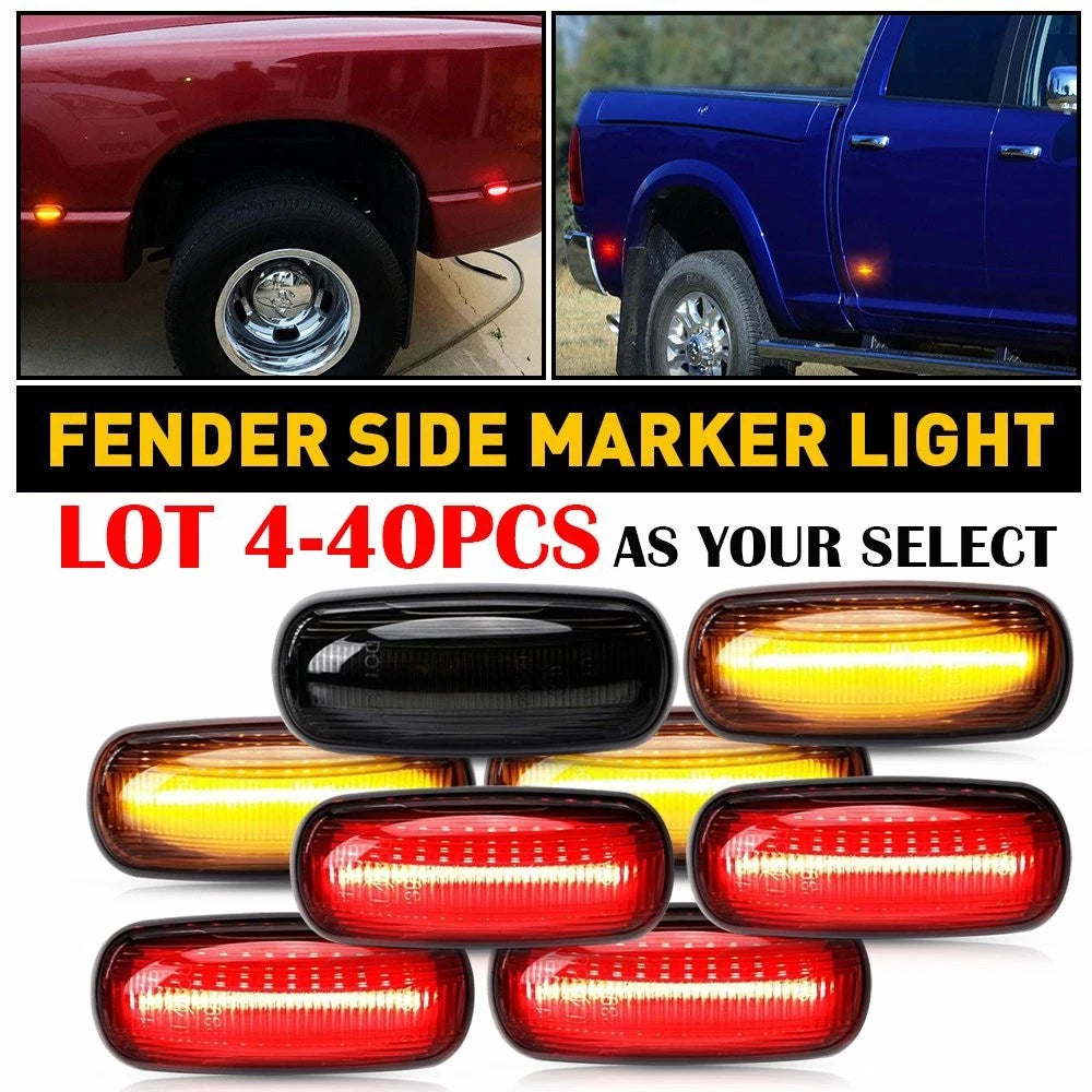 Set of 4 LED Side Marker Lights for Dodge RAM 2500HD 3500HD (2003–2009)