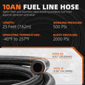 Set of 2 J2 10AN 25FT Nylon Braided Fuel Line Oil Hose End Fittings