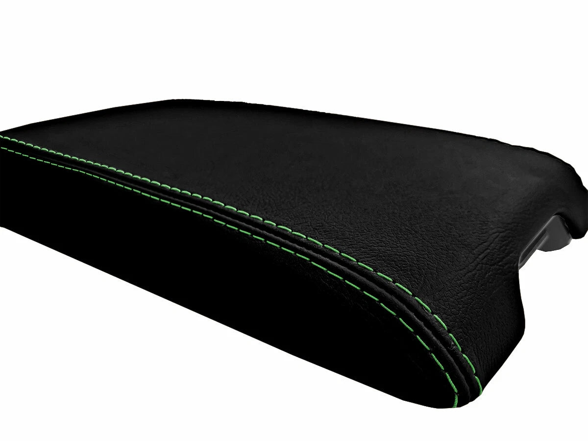 Leather Console Lid Armrest Cover for Infiniti G35 Coupe (2002–2007) Green Stitch