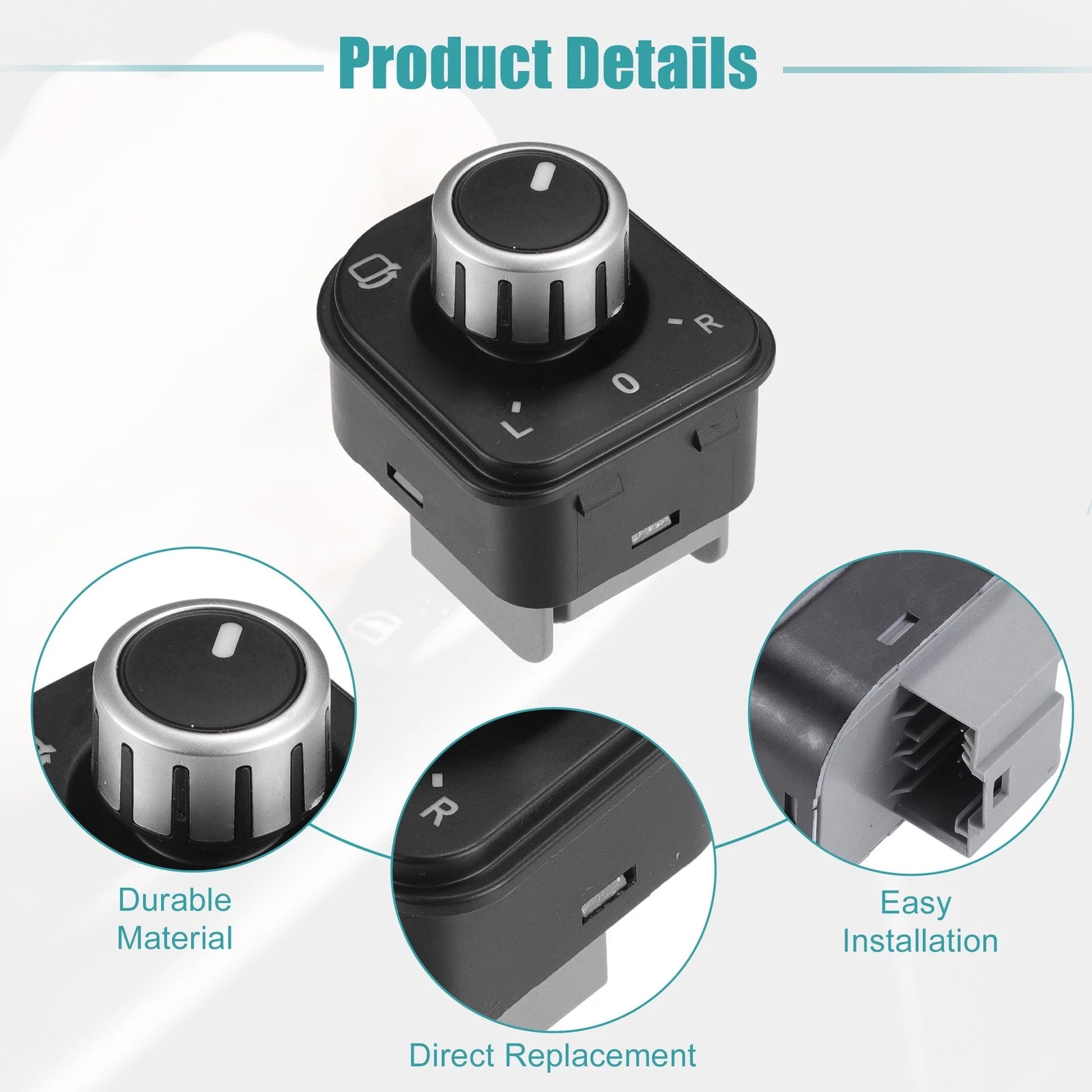 Set of 1 Rear View Mirror Remote Control Switch for Volkswagen (No. 5ND959565A)