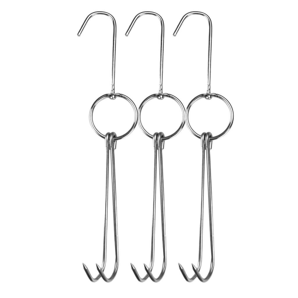 Set of 2 Stainless Steel Meat Hooks for BBQ Grill Hanger