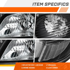 Projector Headlights for Cadillac SRX (2010–2016) Clear Corner Black