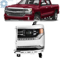 LED Headlight for Chevrolet Silverado 1500 (2016–2018) Chrome Housing LH