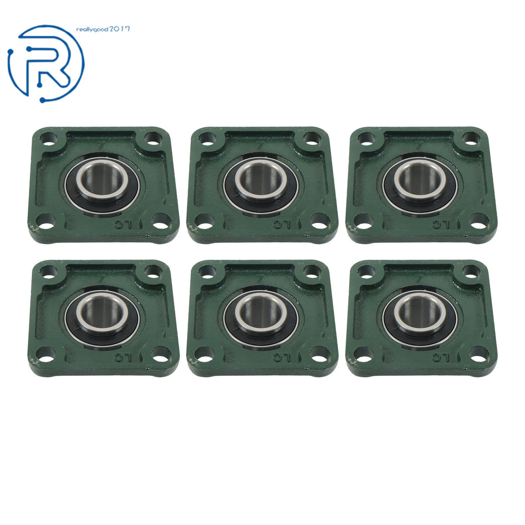 Set of 6 Pillow Block Bearings for Various Applications (1" Bore)
