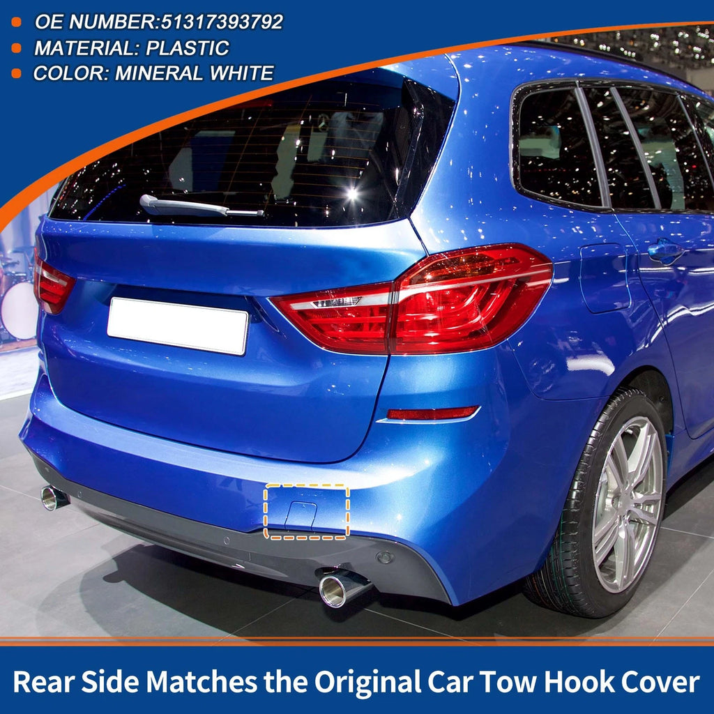 Rear Tow Hook Cover for BMW 2 Series F45 (2014–2021) No. 51317393792 Mineral White