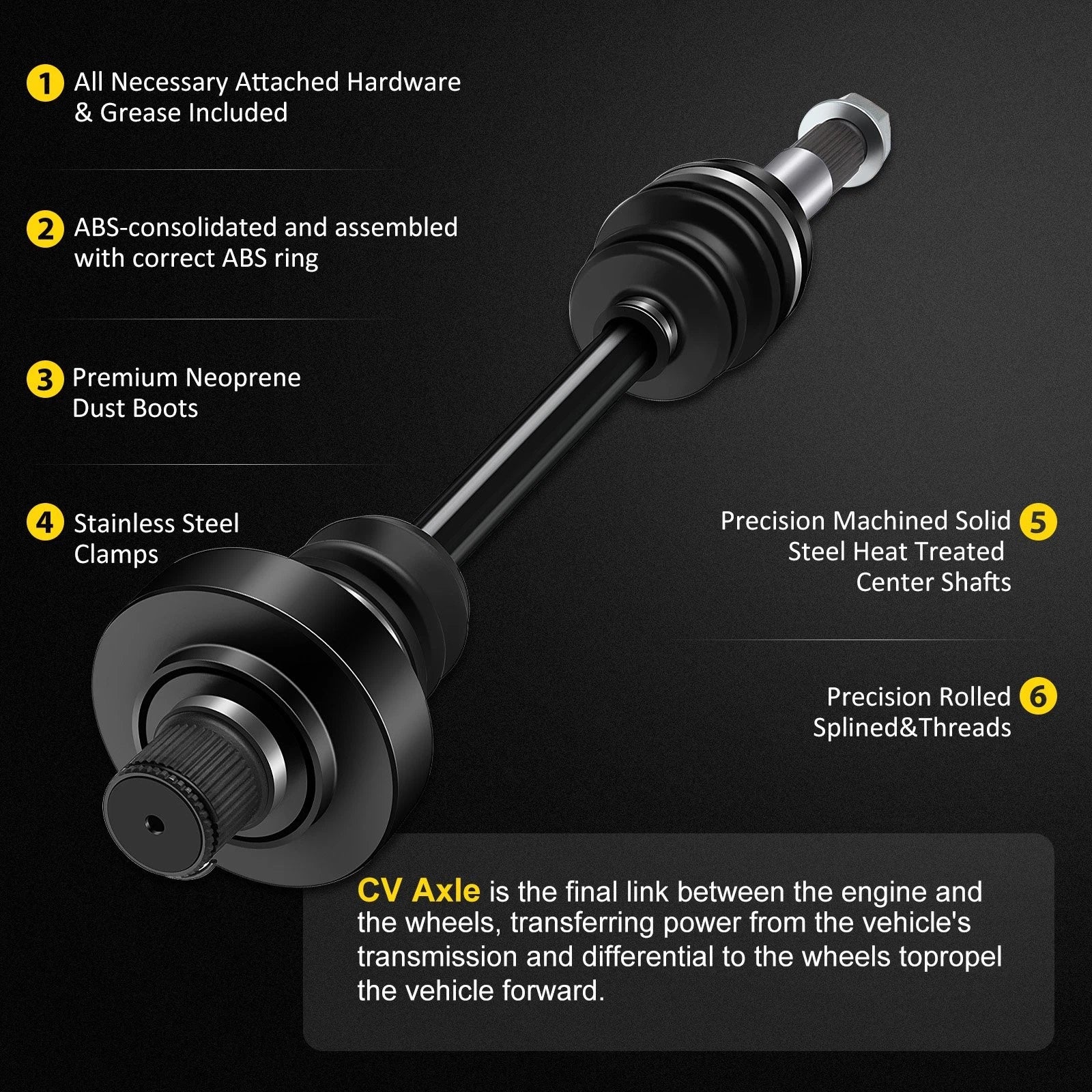 Rear Left CV Axle for Yamaha Rhino 700 (2008–2013)