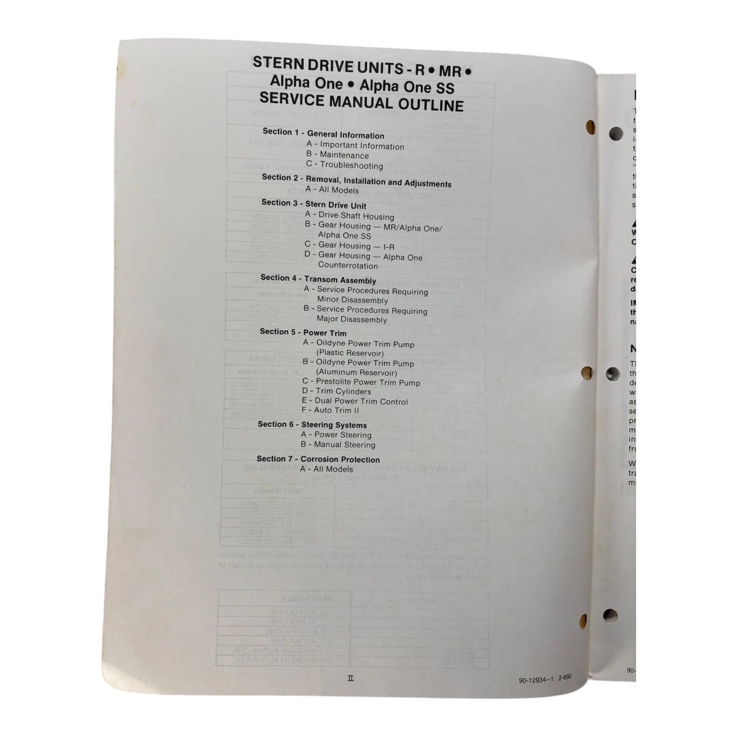 Stern Drive Units Service Manual #6 for MerCruiser (1994)