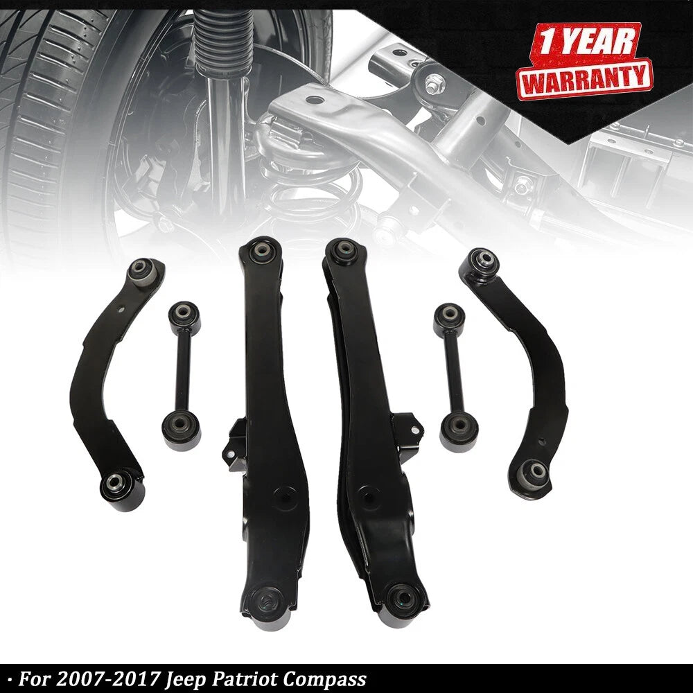 Set of 6 Rear Upper Lower Control Arms for Jeep Patriot Compass (2007–2017)
