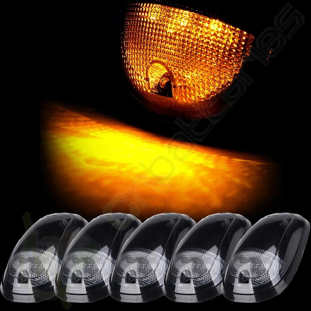 5X Smoke Roof Cab Marker Light Lens + Base Housing for Ram 2500 4500 (2003–2023)