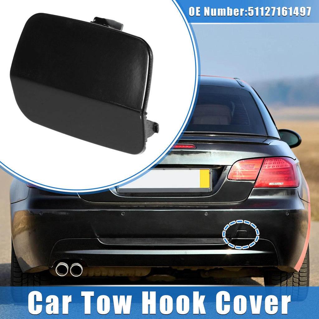Tow Hook Eye Hole Cover Cap for BMW 3-Series E92 (2007–2010) Black Rear Right