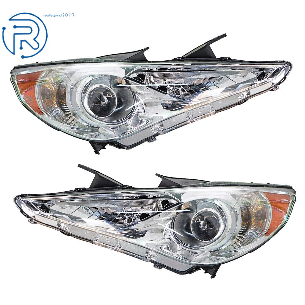 Set of Chrome Headlights for Hyundai Sonata (2011-2014)