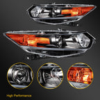 Headlight Assembly for Acura TSX (2009–2014) Black Amber HID Projector Pair