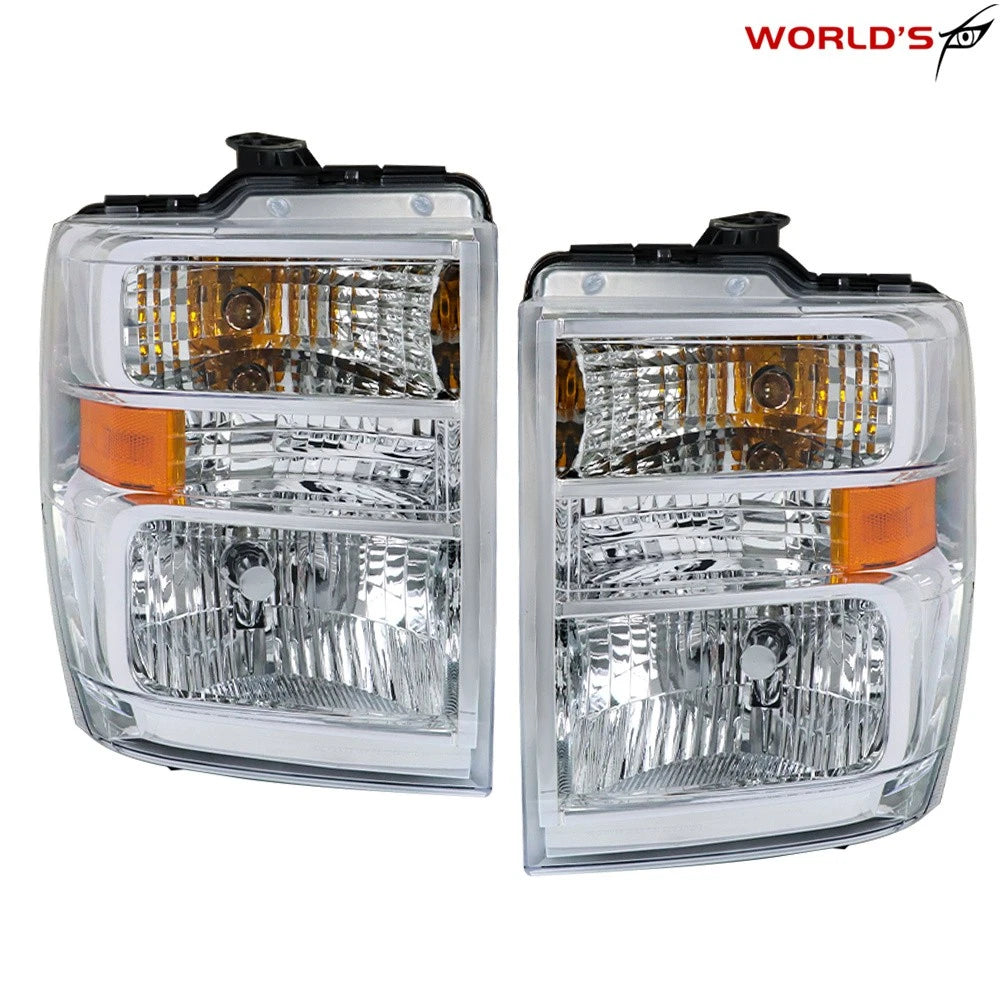 Pair of Halogen Headlights for Ford E150 E250 E350 E450 F650 (2008–2014)