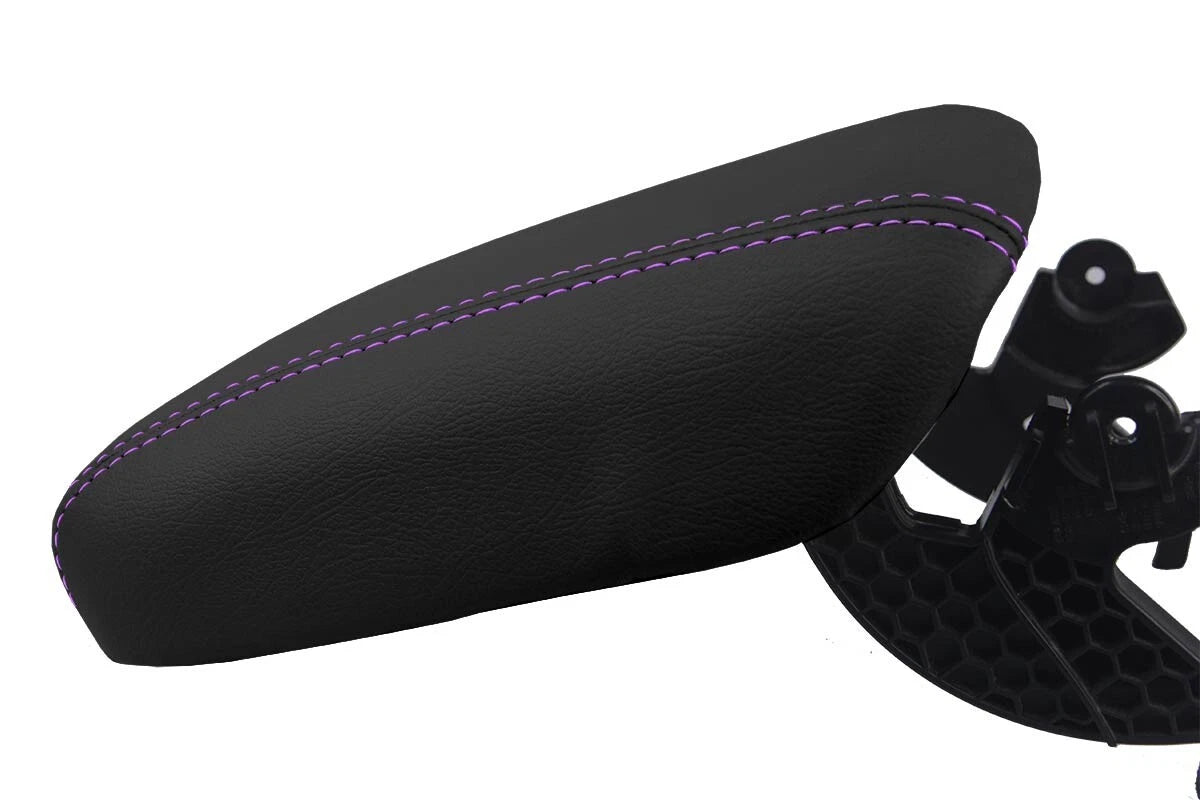 Leather Console Lid Armrest Cover for Honda CR-V (2017–2021) Purple Stitch