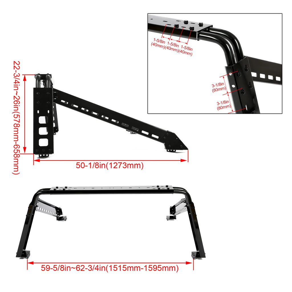 Adjustable Roll Bar for Silverado, Ram, F150 (Full Size Truck)