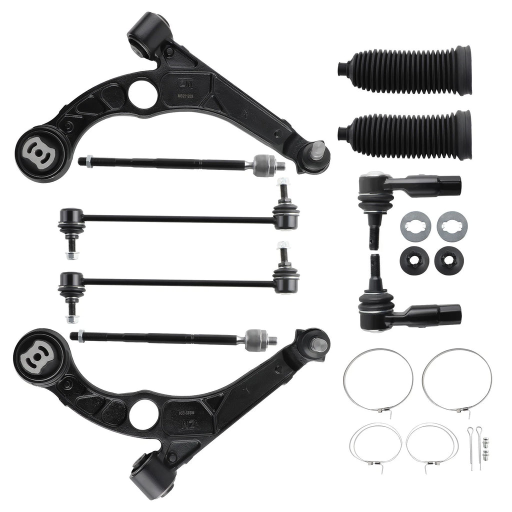 10x Front Lower Control Arms Sway Bar Tie Rods for Dodge Dart (2013–2016)