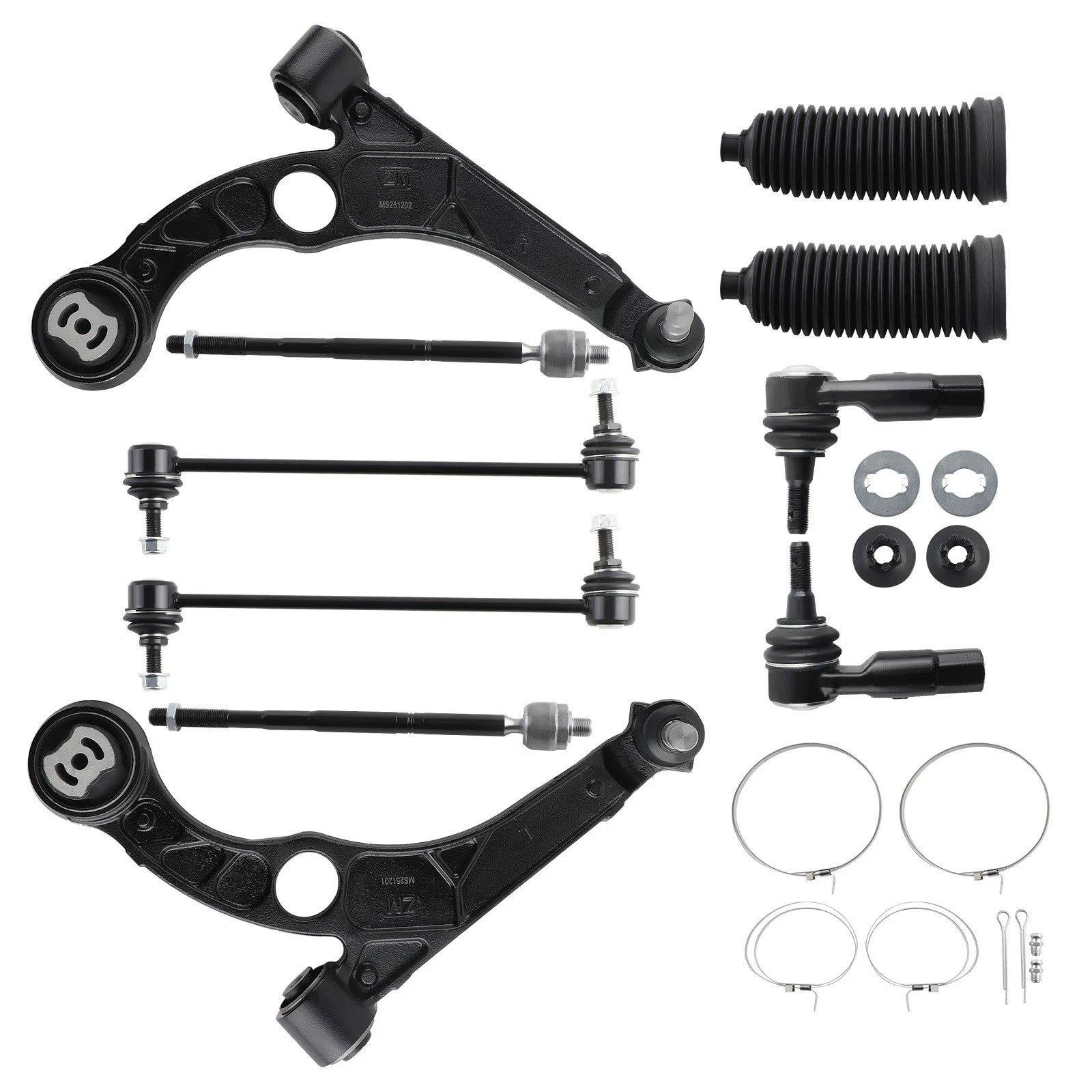 10x Front Lower Control Arms Sway Bar Tie Rods for Dodge Dart (2013–2016)