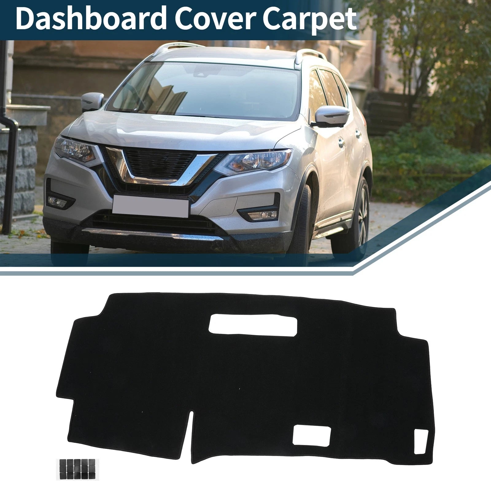 Dashboard Cover Mat for Nissan Serena C28 (2015–2024) with Sticker, Black