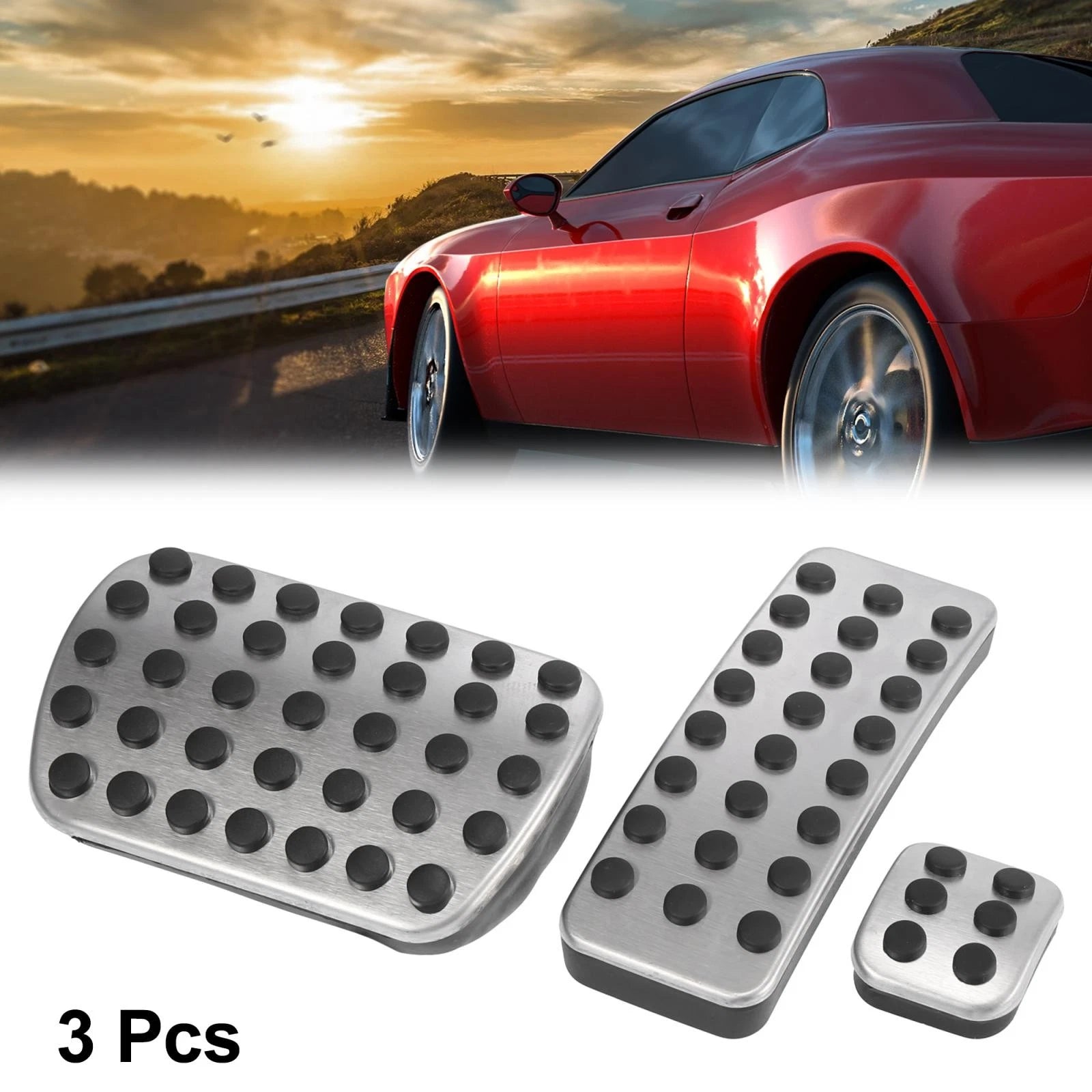 3 Pcs Manual Transmission Brake Gas Pedal Pad Cover for Mercedes-Benz 