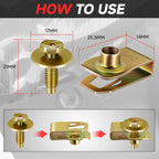 Set of 10 Alloy Steel Gold M6 Fasteners for Infiniti G35 G37 Nissan 350Z