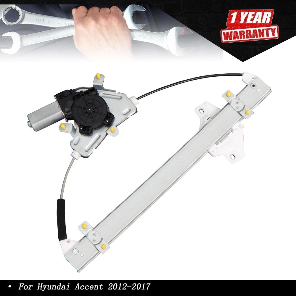 Front Left Power Window Regulator with Motor for Hyundai Accent (2012–2017)