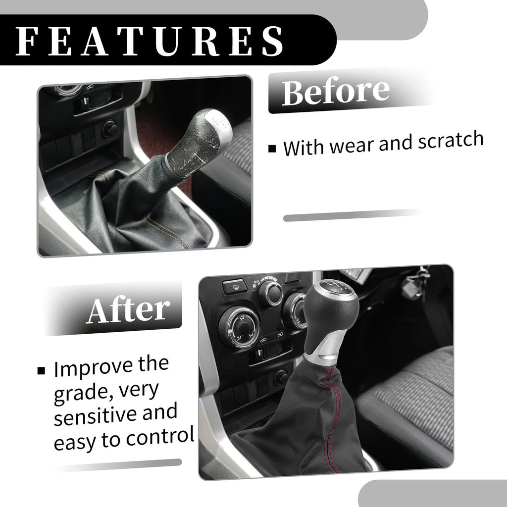 6 Speed Manual Gear Shift Knob with Dust Cover for Audi A6 (2004–2008)