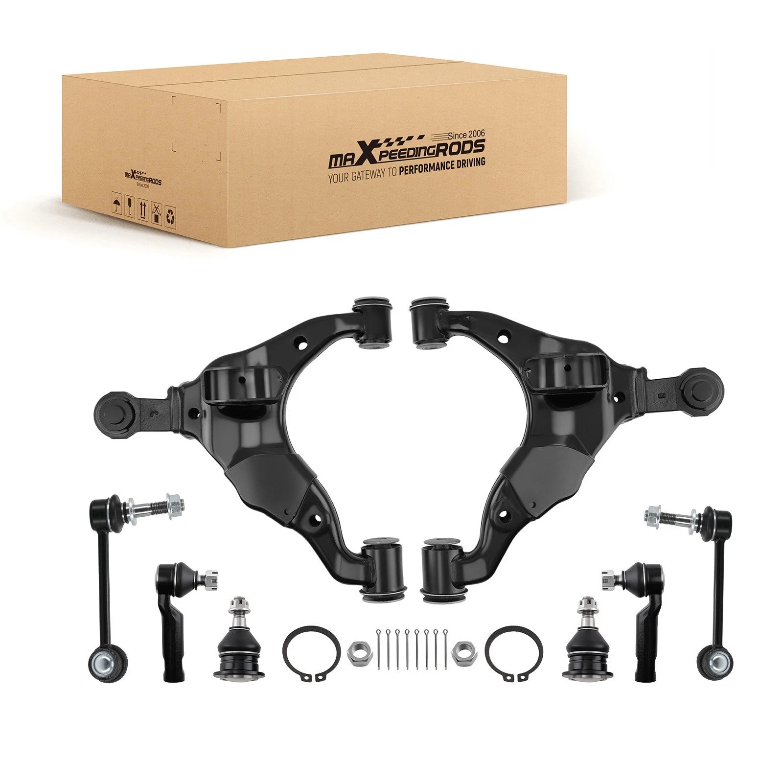 Front Lower Control Arms, Sway Bar End Links, Tie Rods for Toyota Tacoma (2005–2015)
