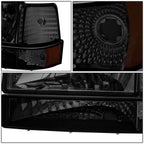 Smoked Bumper Headlights + Amber Corner Lamp for Ford F150/F250/F350 (1992–1996)