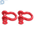 Set of 2 Bow-Shaped D Ring Anchor Shackles 1/2" 2 Ton Capacity