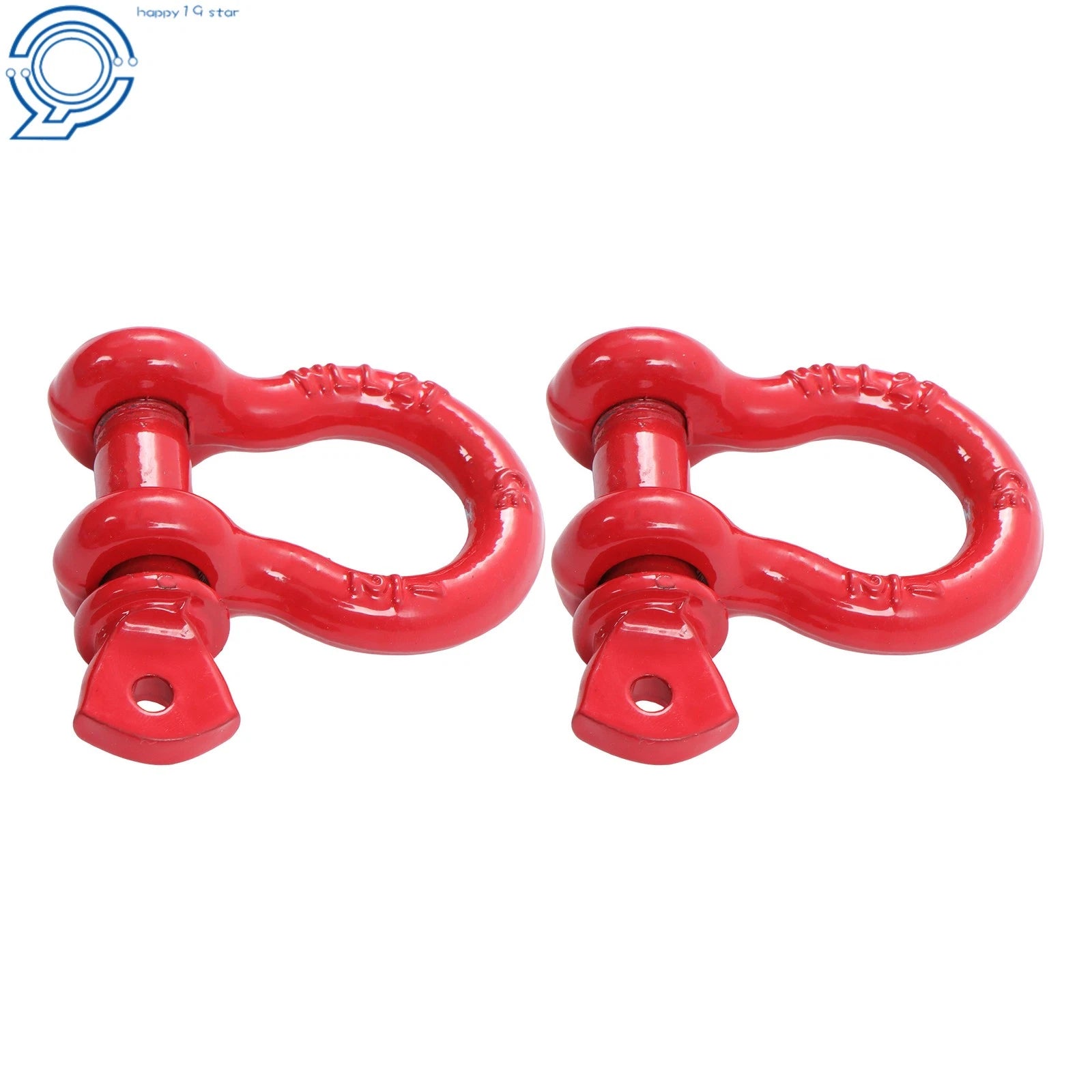 Set of 2 Bow-Shaped D Ring Anchor Shackles 1/2" 2 Ton Capacity