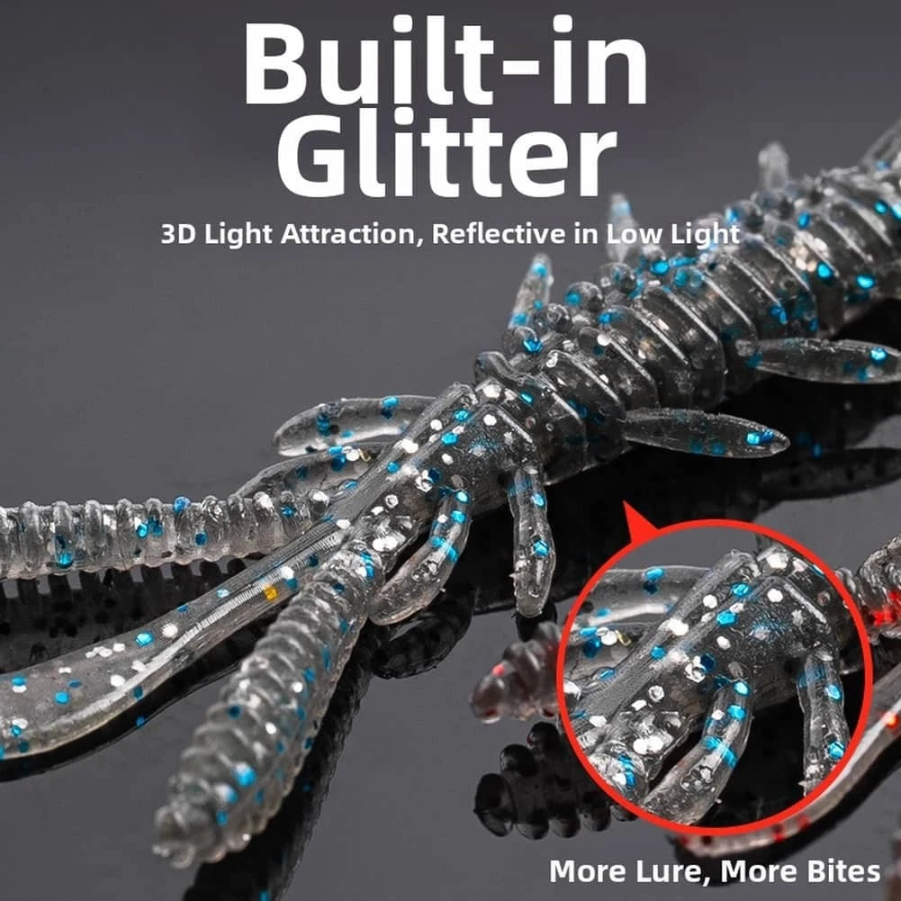 Soft Plastic Lures for - Ribbed Body, Abrasion Resistant