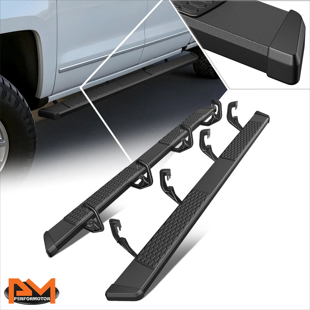 Set of 2 Running Boards for Silverado/Sierra Crew Cab (2007–2019) Black Honeycomb