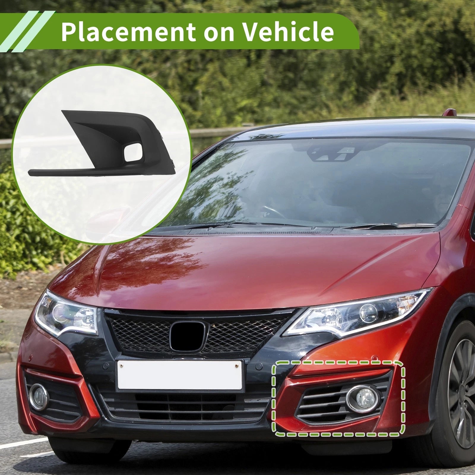 1pc Fog Light Grill for Honda Civic (2022–2024) No. 71191T31H10
