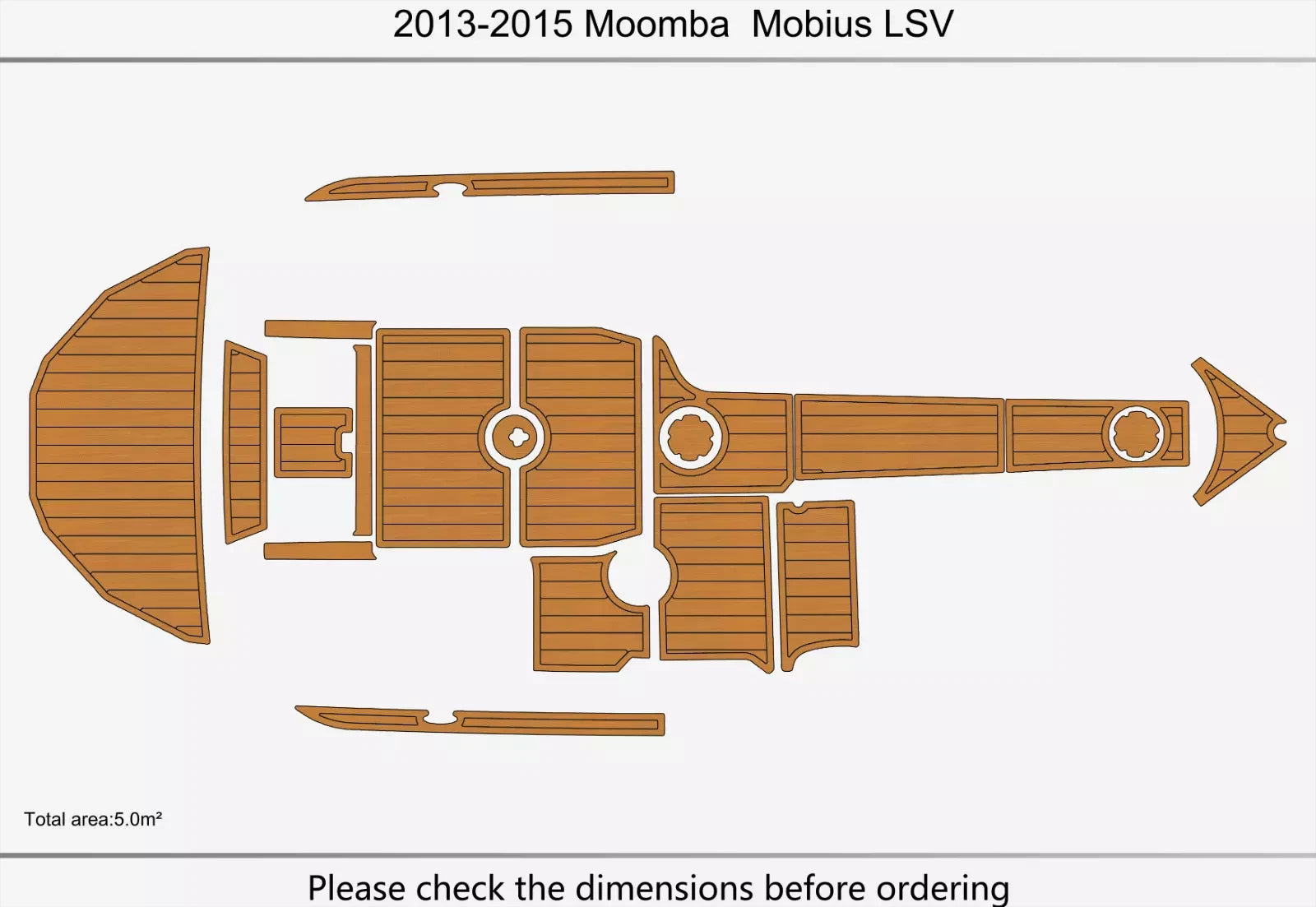 EVA Foam Faux Teak Deck Floor for Moomba Mobius LSV (2014)