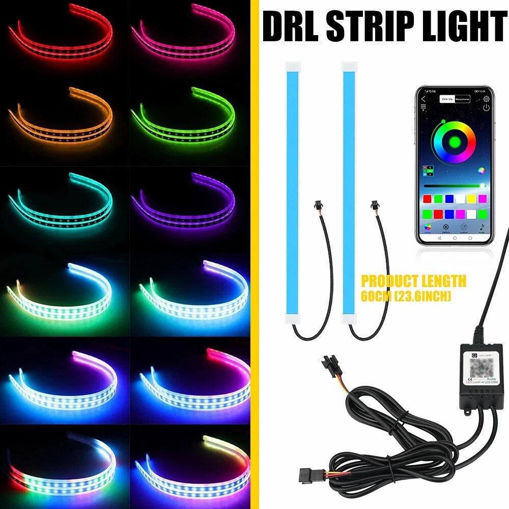 2X 23.6" LED DRL Light Strip for Headlight