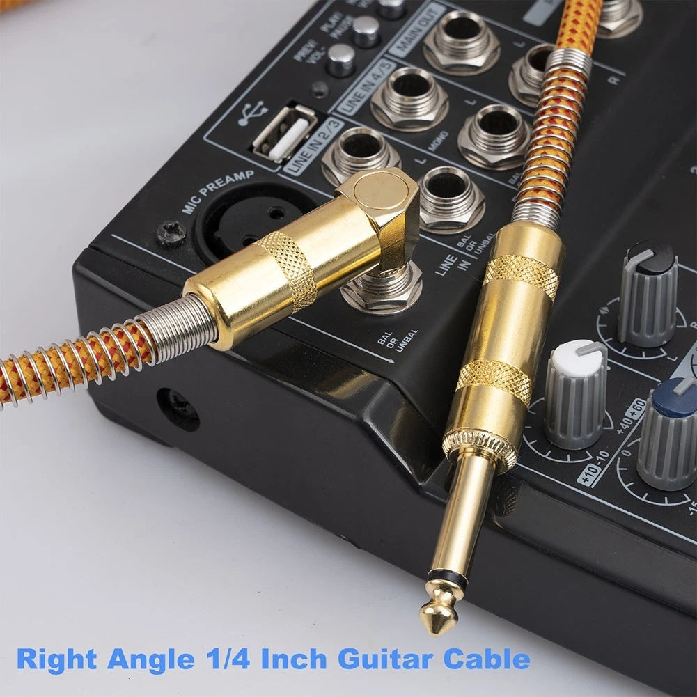 Right Angle Instrument Cable 10ft for Universal Use (Professional Grade)