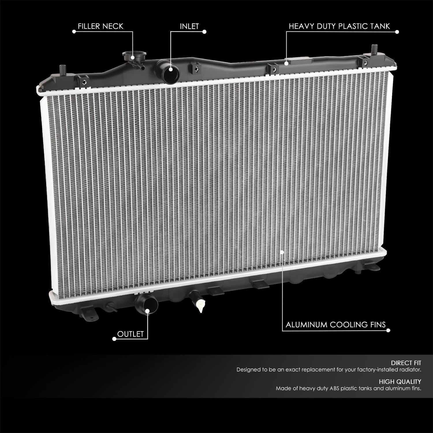 Aluminum Cooling Radiator for Honda Civic 1.8L (2012–2015) DPI 13222