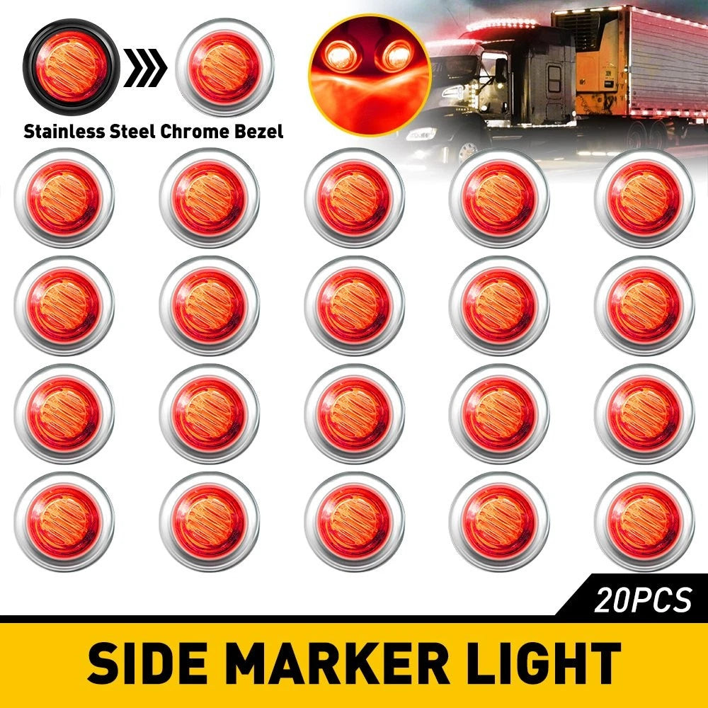 LED Red Side Marker Lights for Truck Trailer (12V)