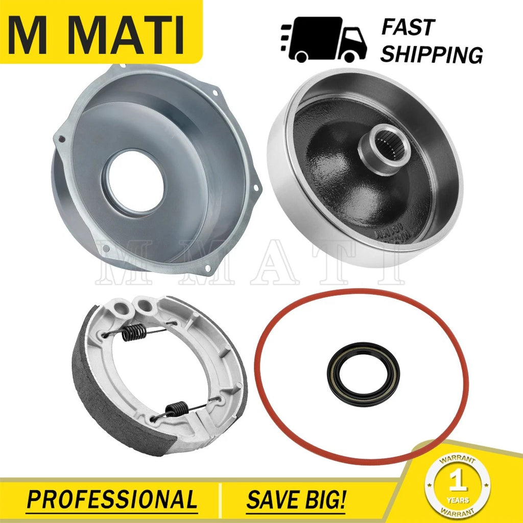 Rear Brake Drum Hub Cover Kit w/ Brake Shoes for Yamaha Bruin 250 350 (2004–2006)