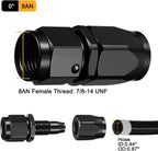 8AN Black Swivel Hose End Fitting Straight Seal AN Connector for Fuel Line